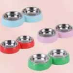 Stainless Steel Double Pet Bowl for Feeding with Removable Inserts – gallery image 8