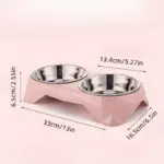 Stainless Steel Pet Bowls with Raised Stand for Pet Feeding, Diamond Design – gallery image 4