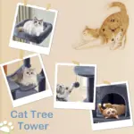 Multi-Cat Tree Tower for Climbing & Resting with Condo and Hammock, Sisal Scratching Posts – gallery image 13
