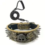 Studded PU Leather Dog Collar With Leash for Walking & Training – gallery image 5