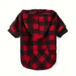 Checkered Pet Hoodie Sweater for Warm Wear, Pocket Design – main image