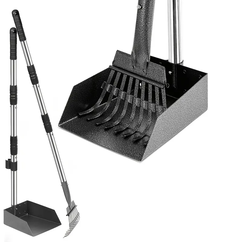 0aa50422-19eb-4b25-b9b4-96dc6763162c Stainless Steel Pooper Scooper Set for Pet Waste Pickup & Removal with Tray and Rake – main image