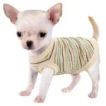 Pink Striped Ribbed Dog Vest for Easy Pullover Wear with Soft Knit Fabric – gallery image 3