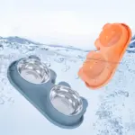 Double Stainless Steel Dog Bowls with No-Spill Stand for Drinking & Feeding – gallery image 12