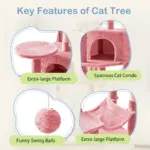 Multi-Cat Tree Tower for Climbing & Resting with Condo and Hammock, Sisal Scratching Posts – gallery image 19