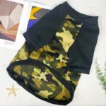 Camouflage Fleece Dog Crewneck Sweatshirt for Warmth and Coverage, Color-Block Design – gallery image 2