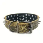 Studded PU Leather Dog Collar With Leash for Walking & Training – gallery image 9