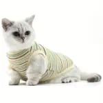 Pink Striped Ribbed Dog Vest for Easy Pullover Wear with Soft Knit Fabric – gallery image 18