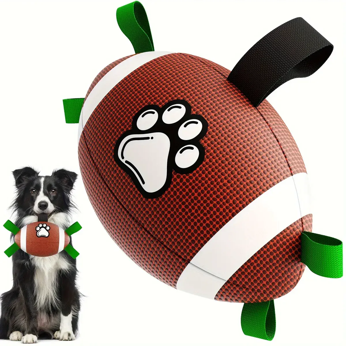 229f8ba6-325a-4b93-acd4-ab2dd375948d Inflatable Rubber Dog Football for Interactive Play & Chewing with Air Pump and Paw Print Design – main image