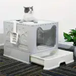 Foldable Cat Litter Box for Containing Litter with Tray and Scoop – gallery image 2