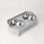 Stainless Steel Elevated Dual Bowl Feeder for Feeding & Water Dispensing, Non-Slip Base – gallery image 16