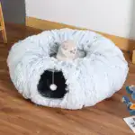 Cat Tunnel Bed for Indoor Play & Hiding with Plush Donut Design – gallery image 5
