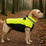 Fluorescent Green Dog Jacket for Cold Weather Wear with Zipper Closure – gallery image 3