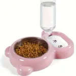 3-in-1 Pet Feeder and Automatic Water Dispenser for Cat and Dog Feeding with Non-Slip Tilted Bowl – main image