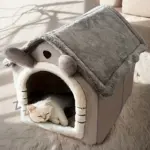 Enclosed Pet House Bed for Cats and Dogs for Resting & Sleeping, Detachable Washable Polyester – gallery image 6