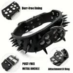 Rivet Dog Collar for Pet Walking & Control with Wolf Tooth Spike Design – gallery image 10