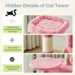 Multi-Cat Tree Tower for Climbing & Resting with Condo and Hammock, Sisal Scratching Posts – gallery image 21