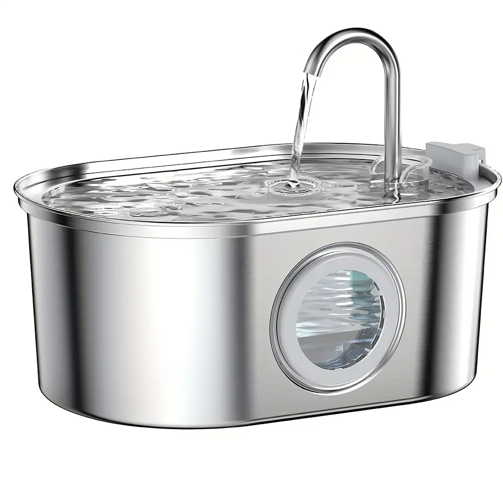 48de36ed-6d4d-466c-8401-a739316a9aff Automatic Pet Water Fountain for Dispensing Drinking Water, Stainless Steel Body & Water Level Window – main image