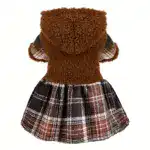 Fleece Hooded Dog Sweater for Warmth in Cold Weather with Plaid Pattern – gallery image 3