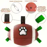 Inflatable Rubber Dog Football for Interactive Play & Chewing with Air Pump and Paw Print Design – gallery image 5