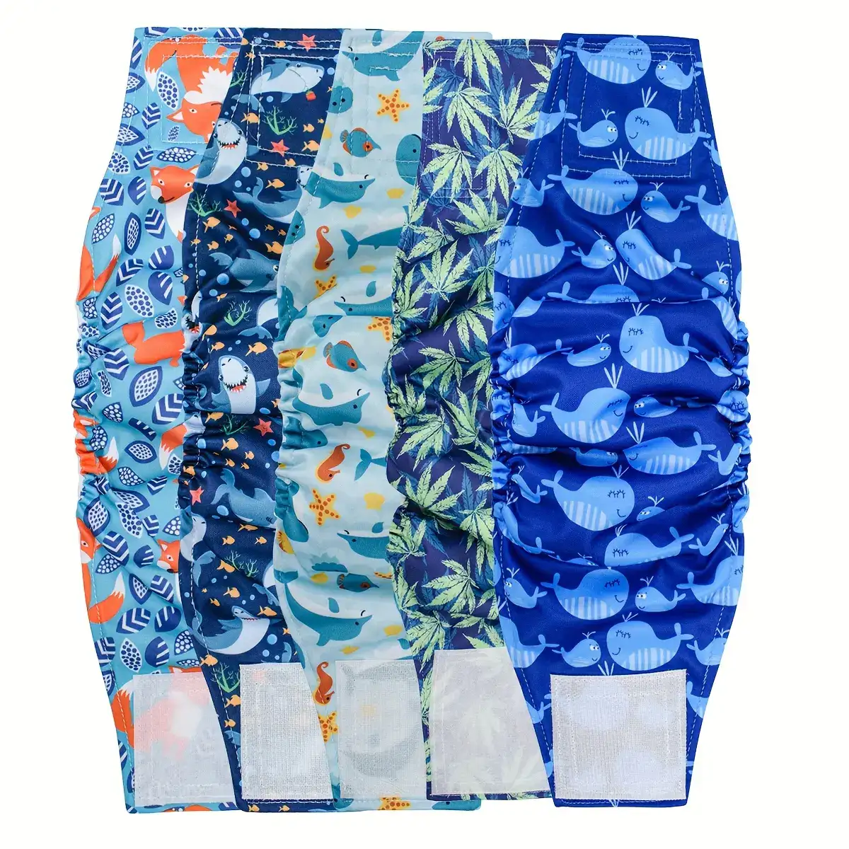 512bbdbe-6018-4a4b-a099-7578089739c9 5-Piece Reusable Belly Wraps for Male Dogs for Washable Diapering – main image