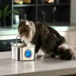 Stainless Steel Pet Water Fountain for Automatic Drinking Water Dispensing with Transparent Water Window – gallery image 2