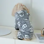 Panda-Themed Hooded Dog Jumpsuit for Warm Wear in Cooler Weather, Coral Fleece – gallery image 8