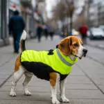 Fluorescent Green Dog Jacket for Cold Weather Wear with Zipper Closure – gallery image 5
