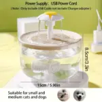 Transparent Pet Water Dispenser for Filtered Water Circulation & Quiet Dispensing – gallery image 4