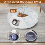 Cat Tunnel Bed for Indoor Play & Hiding with Plush Donut Design – gallery image 4