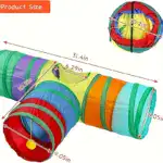 S-Shaped Collapsible Cat Tunnel for Play & Exploration with Connectable Foldable Design – gallery image 6