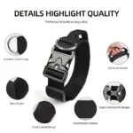 Tactical Dog Collar for Training & Outdoor Walks, Adjustable Nylon Webbing with Zinc Alloy Connector – gallery image 9