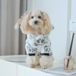 Panda-Themed Hooded Dog Jumpsuit for Warm Wear in Cooler Weather, Coral Fleece – main image