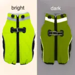 Fluorescent Green Dog Jacket for Cold Weather Wear with Zipper Closure – gallery image 6