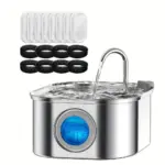 Stainless Steel Pet Water Fountain for Automatic Drinking Water Dispensing with Transparent Water Window – gallery image 3