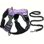 No-Pull Dog Harness with Handle and Bungee Leash for Walking & Control, Adjustable Fit – main image