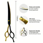 Dog Grooming Scissors for Hair Trimming & Styling with Cutting, Curved and Thinning Shears – gallery image 5