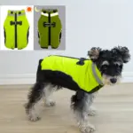 Fluorescent Green Dog Jacket for Cold Weather Wear with Zipper Closure – gallery image 7