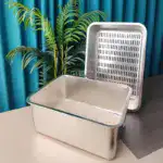 Stainless Steel Cat Litter Box for Containing Litter with Double-Layer Design – gallery image 3