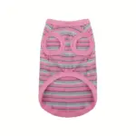 Pink Striped Ribbed Dog Vest for Easy Pullover Wear with Soft Knit Fabric – gallery image 2