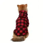 Checkered Pet Hoodie Sweater for Warm Wear, Pocket Design – gallery image 11