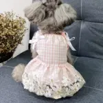 Dog Dress for Pet Wear and Costume Styling Plaid Pattern, Purple Color – gallery image 6