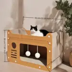 Wall-Mounted Cat Scratching Board and Cat House for Scratching & Resting, Vertical Design – gallery image 4