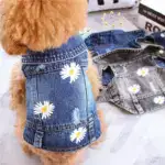 Daisy Faux Denim Pet Vest for Small Dogs, Spring and Autumn Wear – gallery image 3