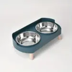 Stainless Steel Elevated Dual Bowl Feeder for Feeding & Water Dispensing, Non-Slip Base – gallery image 13