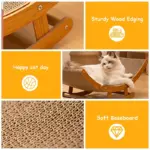 Sisal Rocking Chair Cat Scratcher for Scratching & Lounging with Wooden Frame and Hammock-Style Bed – gallery image 9