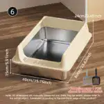Semi-Closed Stainless Steel Cat Litter Box for Containing Litter Scatter with Matching Scoop – gallery image 30