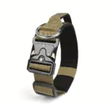 Tactical Dog Collar for Training & Outdoor Walks, Adjustable Nylon Webbing with Zinc Alloy Connector – main image