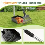 Stainless Steel Pooper Scooper Set for Pet Waste Pickup & Removal with Tray and Rake – gallery image 8
