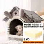 Enclosed Pet House Bed for Cats and Dogs for Resting & Sleeping, Detachable Washable Polyester – gallery image 5